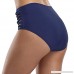 Durio Womens High Waisted Bikini Bottoms Solid Cutout Swim Shorts Plus Size Retro Swimsuits for Women Bathing Suit Briefs Navy Blue B07M5GPC3M